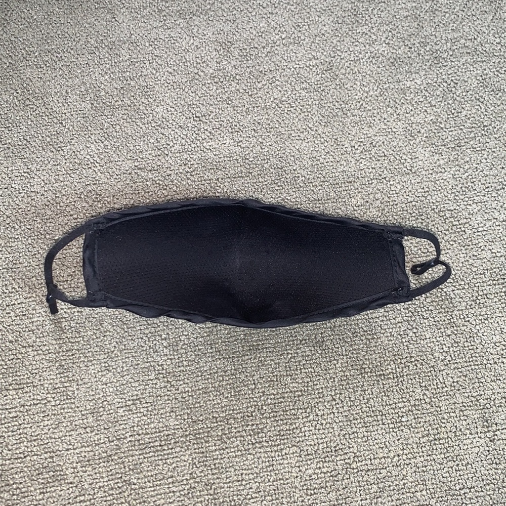 Blue Velvet Fashion Face Mask Adjustable Straps Black Trim Like New - Picture 3 of 5